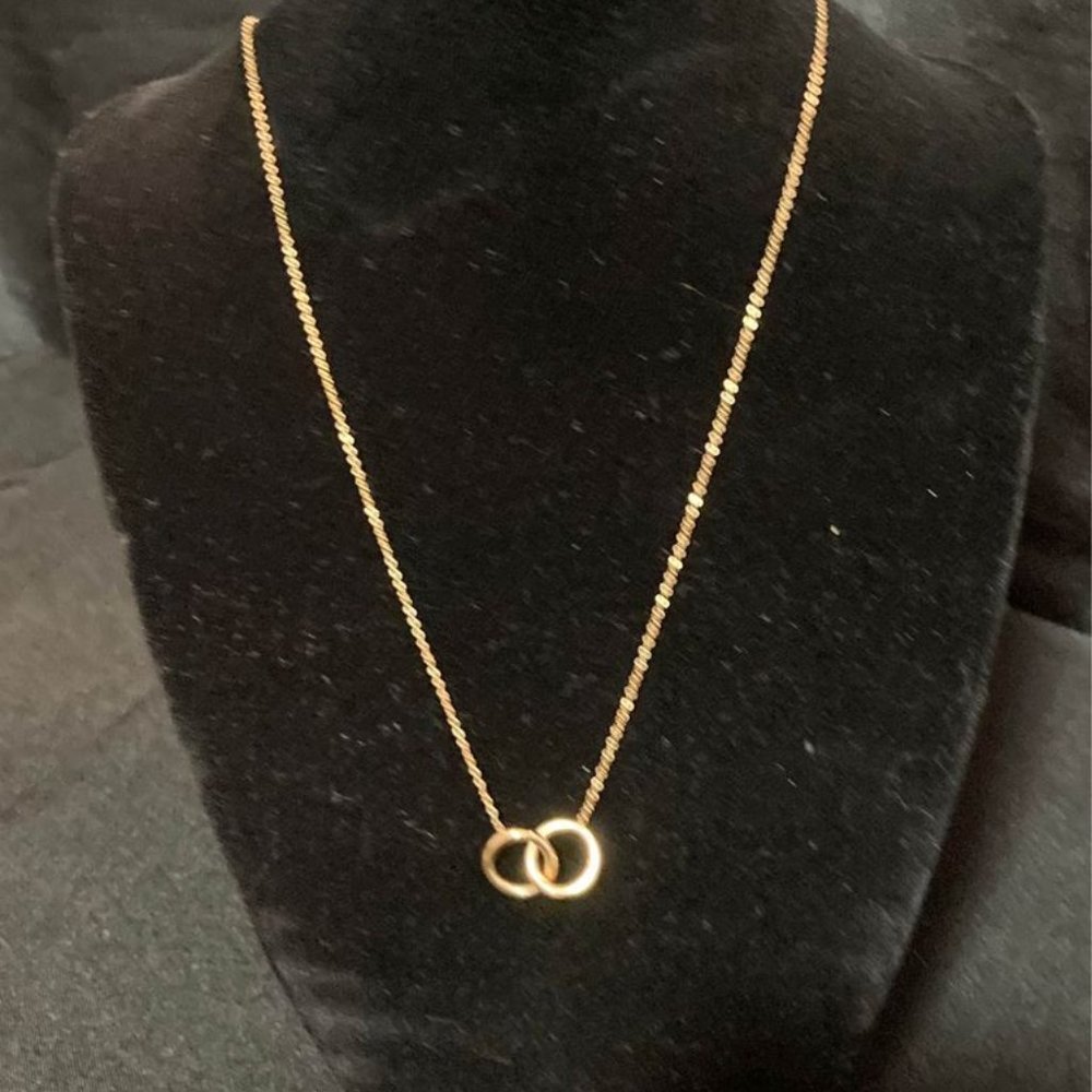 Italian 14kt Yellow Gold Interlocking Circle Necklace